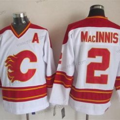 Calgary Flames #2 Al Macinnis Valkoinen Retro CCM Paita – Miesten