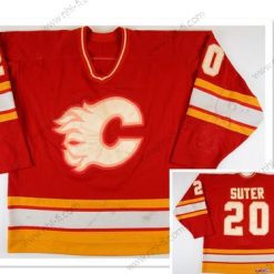 Calgary Flames #20 Gary Suter Punainen Vieras Retro CCM Paita – Miesten