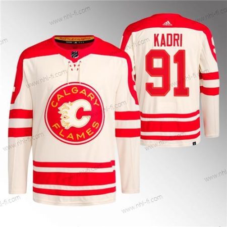 Calgary Flames #91 Nazem Kadri 2023 Kerma Klassinen Primegreen Ommeltu Paita – Miesten