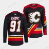 Calgary Flames #91 Nazem Kadri Musta 2022-23 Käänteinen Retro Ommeltu Paita – Miesten