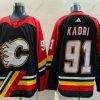 Calgary Flames #91 Nazem Kadri Musta 2022 Käänteinen Retro Ommeltu Paita – Miesten