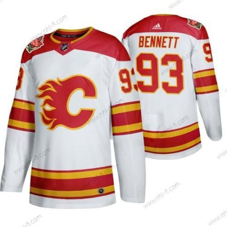 Calgary Flames #93 Sam Bennett 2019 Heritage Klassinen Aito Valkoinen Paita – Miesten