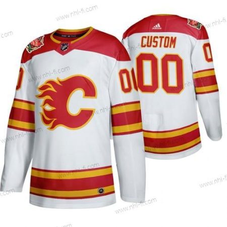 Calgary Flames Räätälöidyt 2019 Heritage Klassinen Aito Valkoinen Paita – Miesten