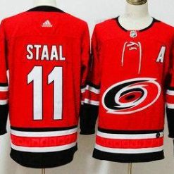 Carolina Hurricanes #11 Jordan Staal Punainen 2017-2018 Jääkiekko Ommeltu NHL Paita – Miesten