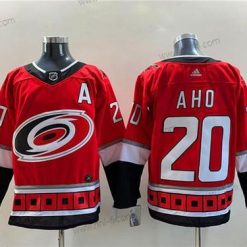 Carolina Hurricanes #20 Sebastian Aho New Punainen Ommeltu Paita – Miesten