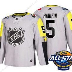 Carolina Hurricanes #5 Noah Hanifin Harmaa 2018 NHL All-Star Ommeltu Jääkiekko Paita – Miesten