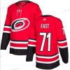 Carolina Hurricanes #71 Jesper Fast Punainen Ommeltu Paita – Miesten