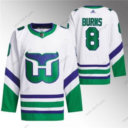 Carolina Hurricanes #8 Brent Burns Valkoinen 2023-24 Ommeltu Paita – Miesten