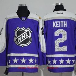 Central Division Chicago Blackhawks #2 Duncan Keith Reebok Violetti 2017 NHL All-Star Ommeltu Jääkiekko Paita – Miesten