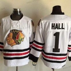 Chicago Blackhawks #1 Glenn Hall Valkoinen CCM Vintage Paita – Miesten