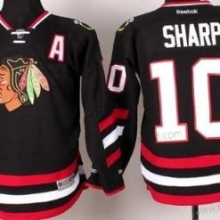 Chicago Blackhawks #10 Patrick Sharp 2014 Stadium Series Musta Paita – Lasten