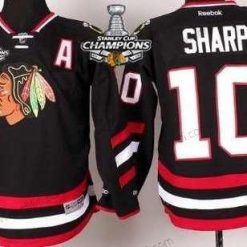 Chicago Blackhawks #10 Patrick Sharp 2014 Stadium Series Musta Paita W/2015 Stanley Cup Champion Patch – Lasten