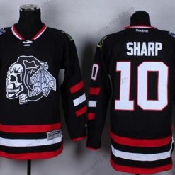 Chicago Blackhawks #10 Patrick Sharp 2014 Stadium Series Musta With Musta Skulls Paita – Miesten