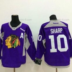 Chicago Blackhawks #10 Patrick Sharp 2014 Training Violetti Paita – Miesten