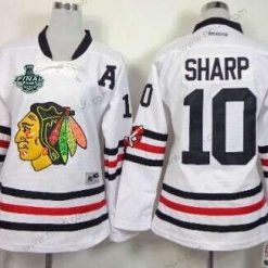 Chicago Blackhawks #10 Patrick Sharp 2015 Stanley Cup 2015 Talvi Klassinen Valkoinen Paita – Naisten