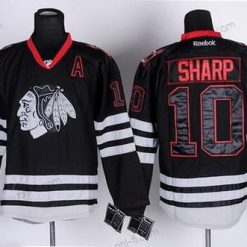 Chicago Blackhawks #10 Patrick Sharp Musta Ice Paita – Miesten