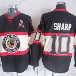 Chicago Blackhawks #10 Patrick Sharp Musta Vieras CCM Vintage Paita – Miesten