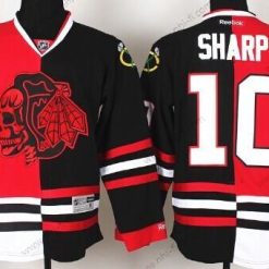 Chicago Blackhawks #10 Patrick Sharp Punainen/Musta Two Tone With Punainen Skulls Paita – Miesten