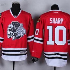 Chicago Blackhawks #10 Patrick Sharp Punainen With Musta Skulls Paita – Miesten