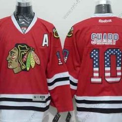 Chicago Blackhawks #10 Patrick Sharp USA Flag Punainen Paita – Miesten