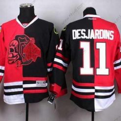 Chicago Blackhawks #11 Andrew Desjardins Punainen Musta Two Tone With Punainen Skulls Paita – Miesten