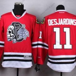 Chicago Blackhawks #11 Andrew Desjardins Punainen With Musta Skulls Paita – Miesten