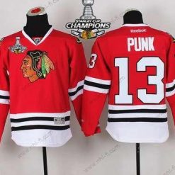 Chicago Blackhawks #13 Cm Punk Punainen Paita W/2015 Stanley Cup Champion Patch – Lasten