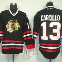 Chicago Blackhawks #13 Daniel Carcillo Musta Paita – Miesten