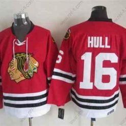 Chicago Blackhawks #16 Bobby Hull 1957-58 Punainen CCM Vintage Paita – Miesten