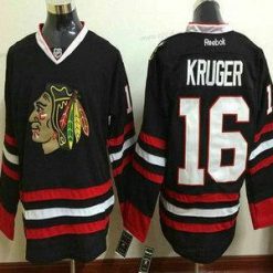 Chicago Blackhawks #16 Marcus Kruger Musta Aito Reebok Jääkiekko Paita – Miesten