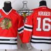 Chicago Blackhawks #16 Marcus Kruger Punainen Paita W/2015 Stanley Cup Champion Patch – Lasten