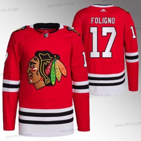 Chicago Blackhawks #17 Nick Foligno Punainen Ommeltu Jääkiekko Paita – Miesten