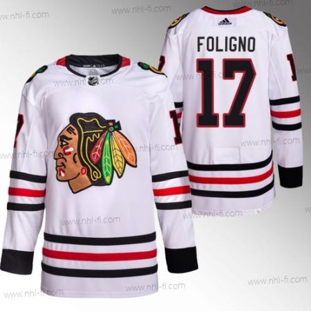 Chicago Blackhawks #17 Nick Foligno Valkoinen Ommeltu Jääkiekko Paita – Miesten