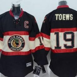 Chicago Blackhawks #19 Janathan Toews Vaihtopaita Musta Vieras NHL Reebok Paita – Nuoret