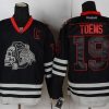 Chicago Blackhawks #19 Jonathan Toews Musta Ice Skulls Paita – Miesten