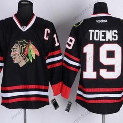 Chicago Blackhawks #19 Jonathan Toews Musta Paita – Miesten