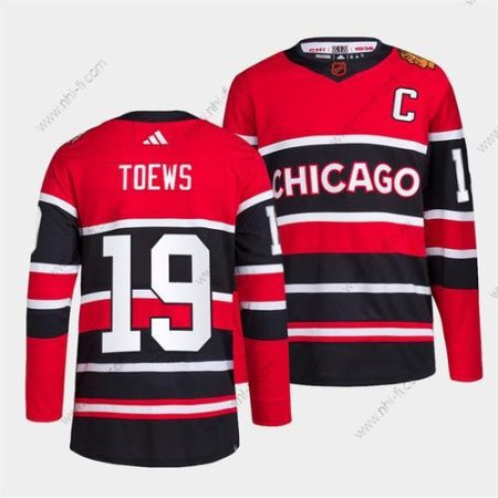 Chicago Blackhawks #19 Jonathan Toews Punainen Musta 2022 Käänteinen Retro Ommeltu Paita – Miesten