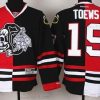 Chicago Blackhawks #19 Jonathan Toews Punainen/Musta Two Tone With Musta Skulls Paita – Miesten