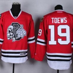 Chicago Blackhawks #19 Jonathan Toews Punainen With Musta Skulls Paita – Miesten