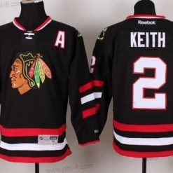 Chicago Blackhawks #2 Duncan Keith 2014 Stadium Series Musta Paita – Miesten