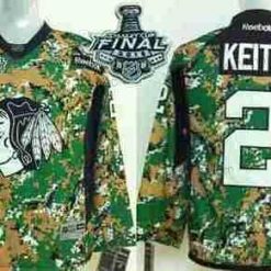 Chicago Blackhawks #2 Duncan Keith 2015 Stanley Cup 2014 Maastokuvio Paita – Nuoret