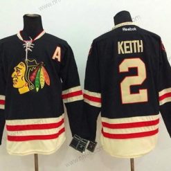 Chicago Blackhawks #2 Duncan Keith 2015 Talvi Klassinen Musta Paita – Miesten