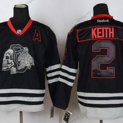 Chicago Blackhawks #2 Duncan Keith Musta Ice Skulls Paita – Miesten