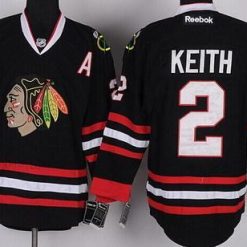 Chicago Blackhawks #2 Duncan Keith Musta Paita – Miesten