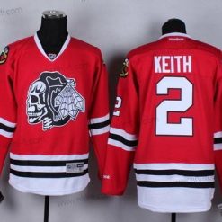 Chicago Blackhawks #2 Duncan Keith Punainen With Musta Skulls Paita – Miesten