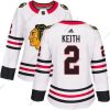 Chicago Blackhawks #2 Duncan Keith Valkoinen Road Aito Ommeltu Jääkiekko Paita – Naisten