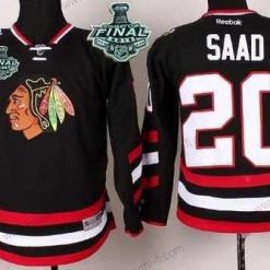 Chicago Blackhawks #20 Brandon Saad 2015 Stanley Cup 2014 Stadium Series Musta Paita – Nuoret