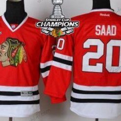 Chicago Blackhawks #20 Brandon Saad Punainen Paita W/2015 Stanley Cup Champion Patch – Lasten