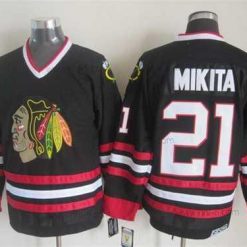 Chicago Blackhawks #21 Stan Mikita Musta CCM Vintage Paita – Miesten