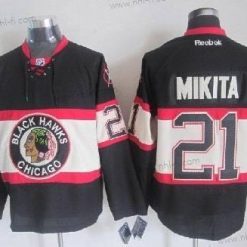 Chicago Blackhawks #21 Stan Mikita Musta Vieras Paita – Miesten